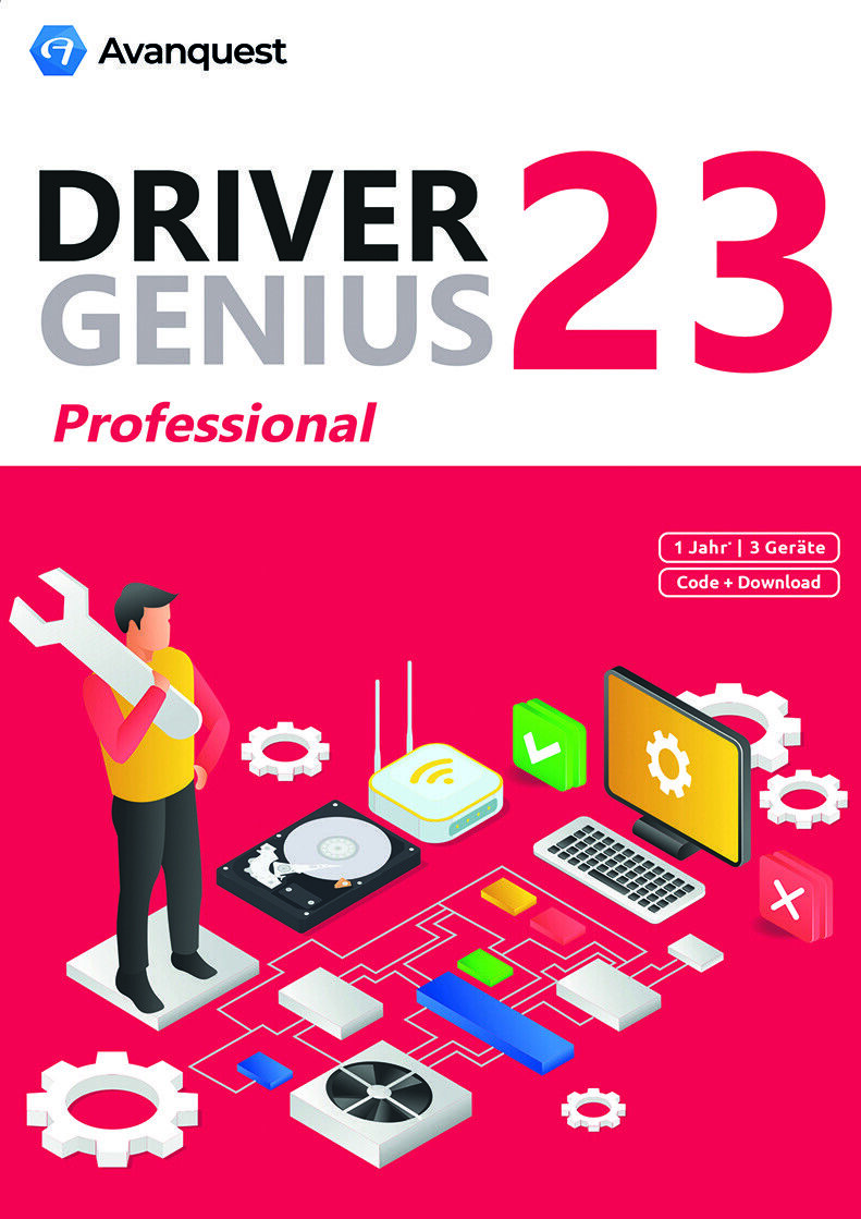Driver Genius 23 Professional (2023), 3 Geräte, 1 Jahr, DOWNLOAD, ESD – Key