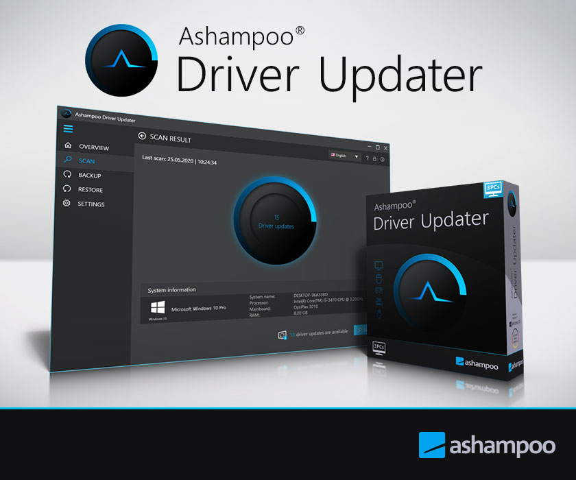 Ashampoo Driver Updater, Windows 11,10,8,7 / 3 PC / 1-Jahr / ESD-Download