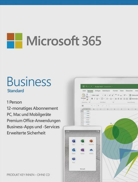 Microsoft 365 Business Standard | 1 Nutzer | 5 PCs/Macs, 5 Tablets und 5 mobile Geräte - 1 Jahr - ESD