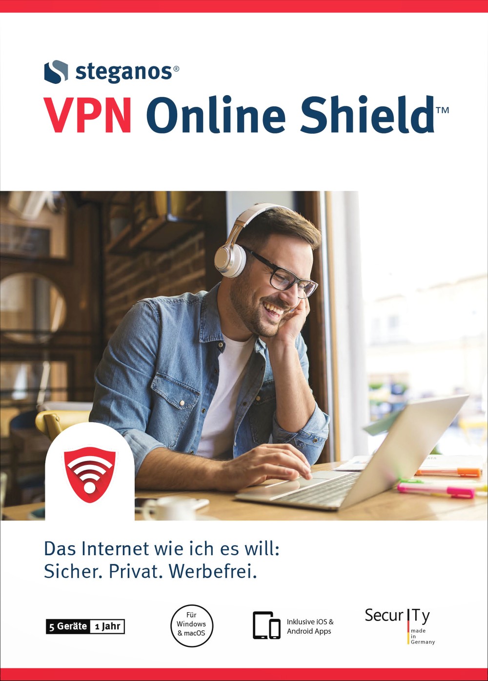 Steganos VPN Online Shield (2024) - 5 Geräte / 1 Jahr (PKC)