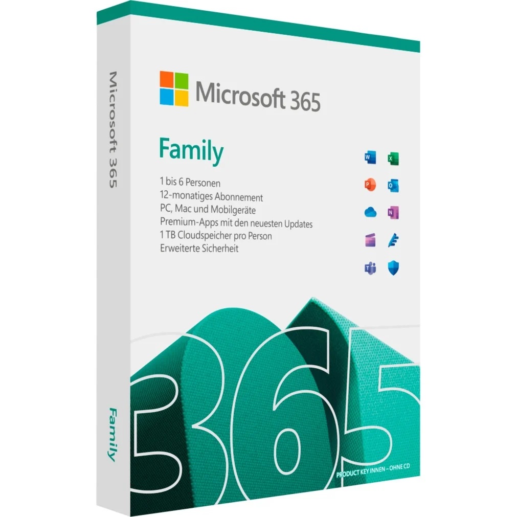 Microsoft Office 365 Family / 6-Benutzer a 5-Geräte / 1-Jahr / BOX