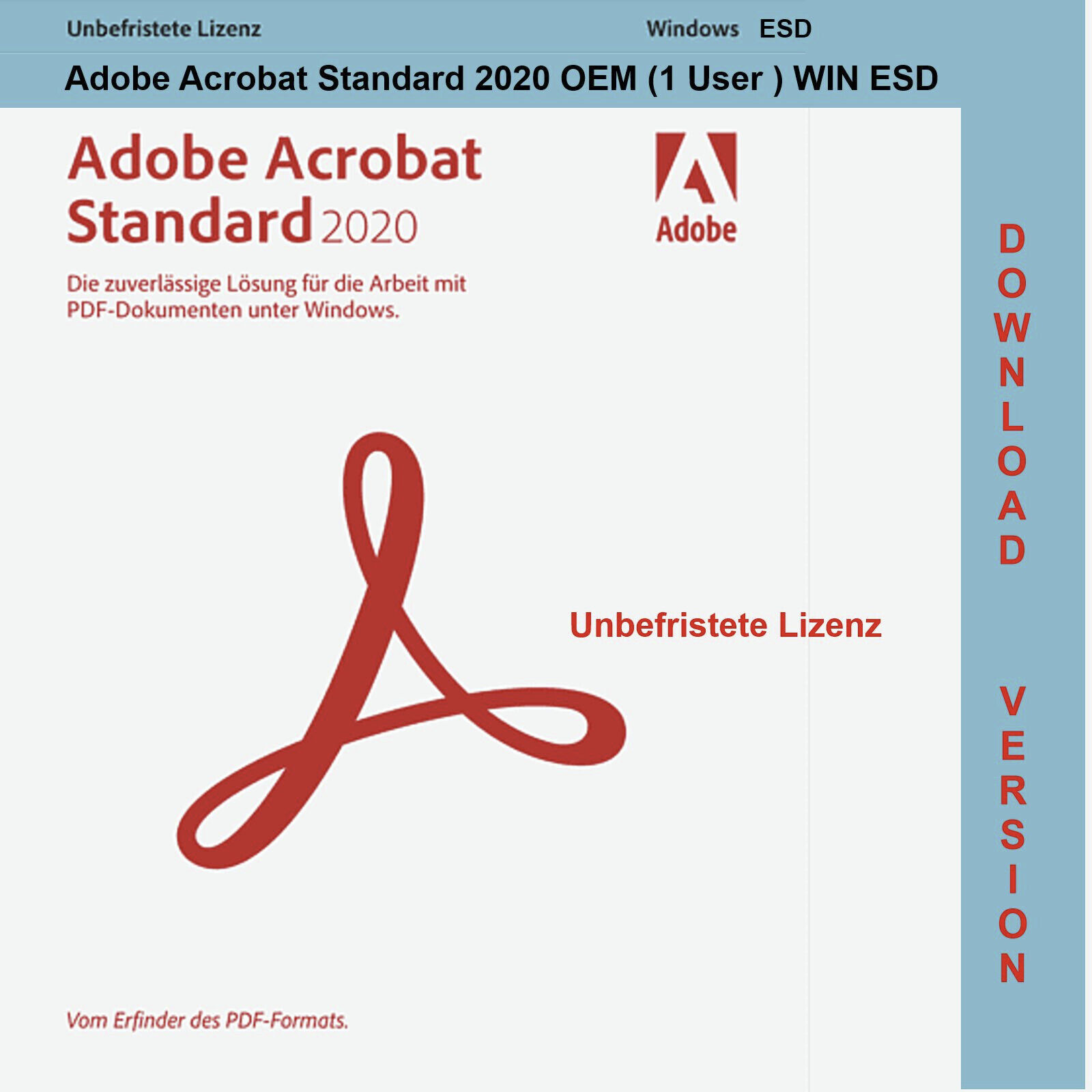 Adobe Acrobat Standard 2020 OEM / 1 PC / Dauerlizenz / Windows / ESD