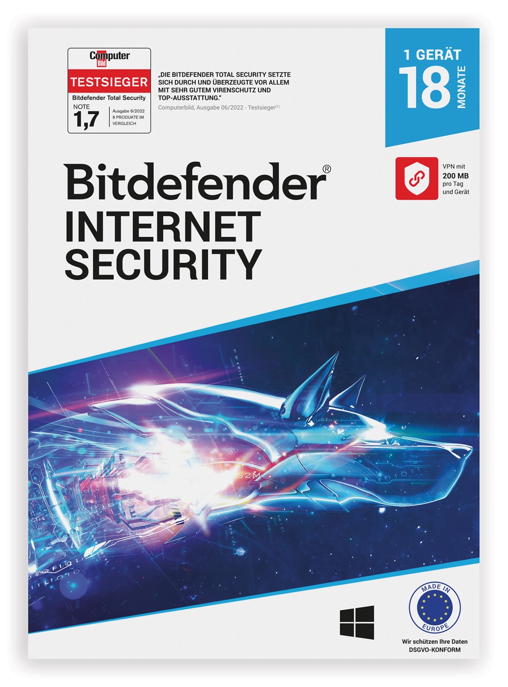 Bitdefender Internet Security 2024 / 1 Gerät / 1,5 Jahre /  ESD