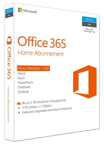 Microsoft Office 365 Home - 6 Benutzer - 1 Jahr Abo