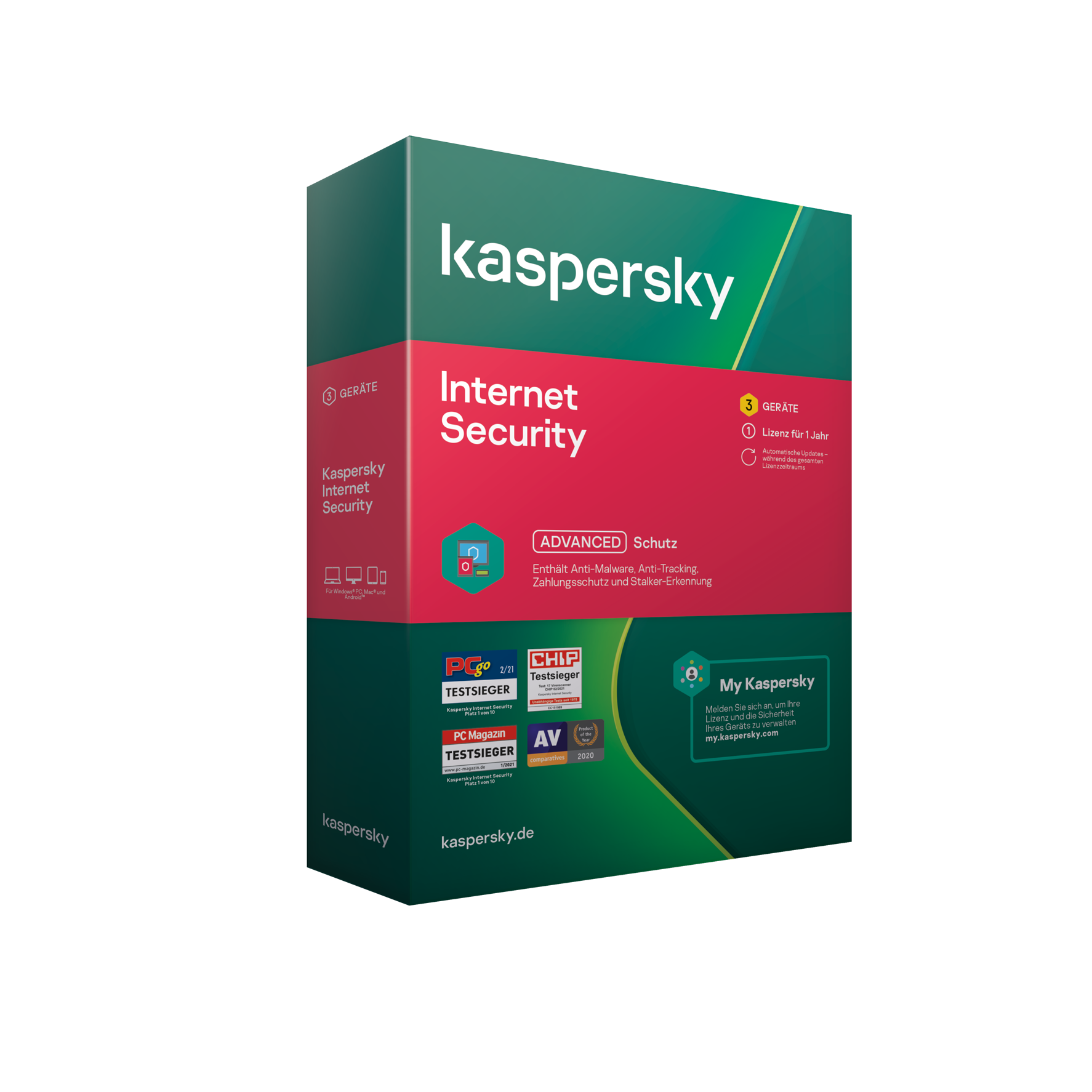 Kaspersky Internet Security 3-Gerät / 1-Jahr (Code Only) #BOX