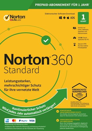 Norton 360 Standard 1 Gerät 1 Jahr - ABO 10 GB Cloud - ESD