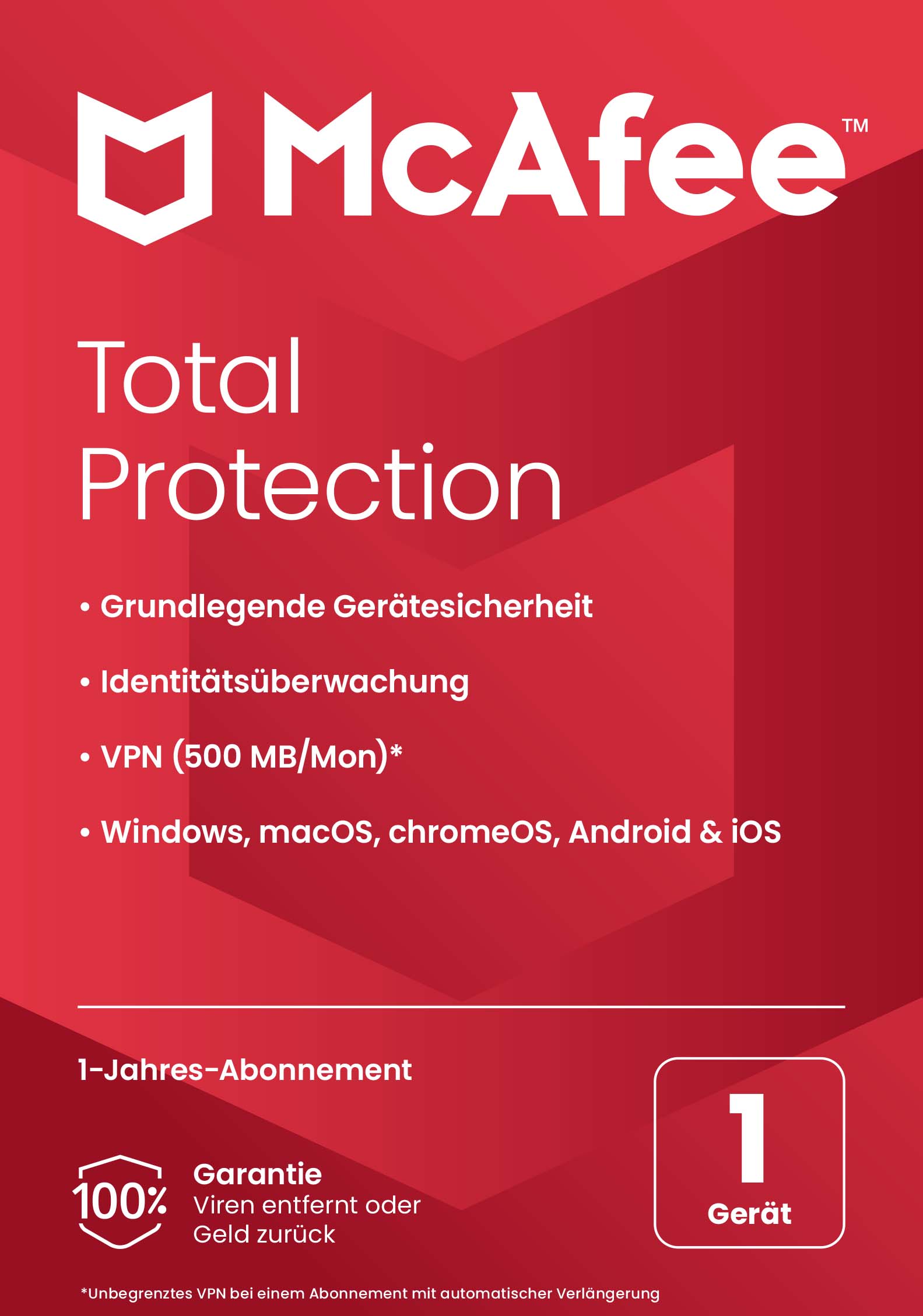 McAfee Total Protection 1-Gerät / 1-Jahr #BOX