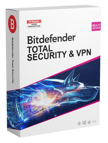 Bitdefender Total Security 2024 + unlimited VPN, 10 Geräte, 1 Jahr, ESD