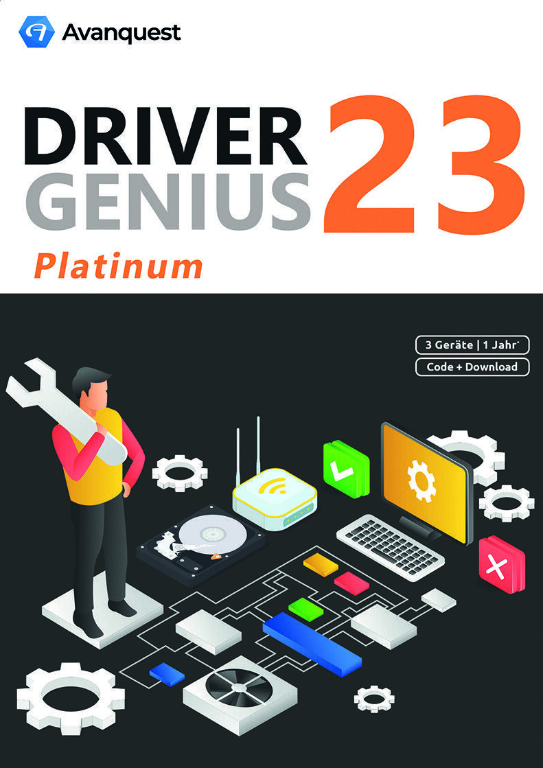 Driver Genius 23 Platinum (2023), 3 Geräte, 1 Jahr, DOWNLOAD, ESD - Key