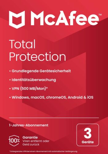McAfee Total Protection 3-Geräte / 1-Jahr #BOX