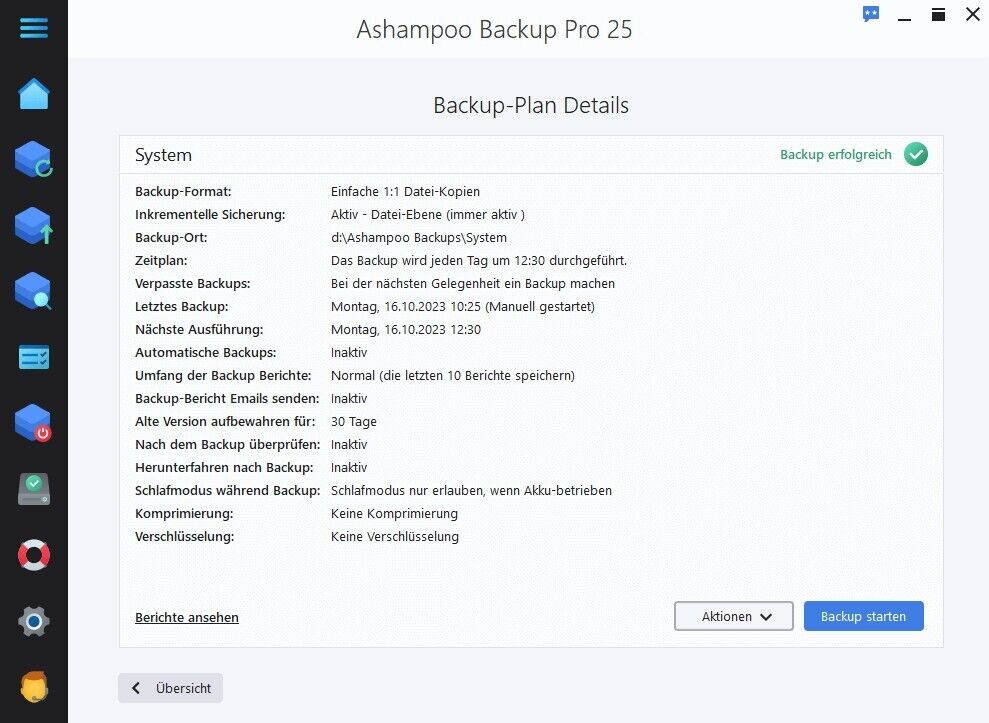Ashampoo Backup Pro 25 - Dauerlizenz / 1-PC KEY (ESD)