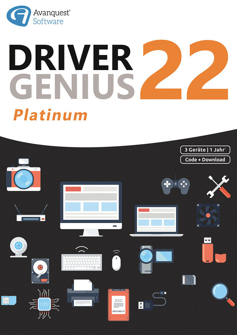 Driver Genius 22 Platinum 3 Geräte - 1 Jahr (2022), Key