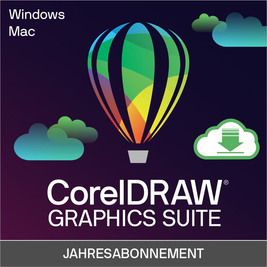 CorelDRAW Graphics Suite 365 (2023) Win/Mac /1-Jahr/ DE/ML /BOX