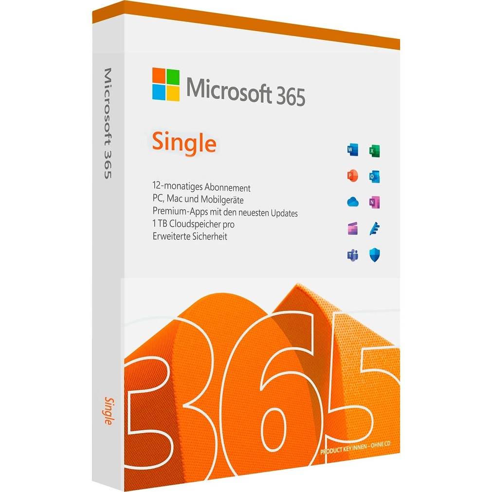 Microsoft Office 365 Single / 1-Benutzer bis zu 5-Geräte / 1-Jahr / BOX