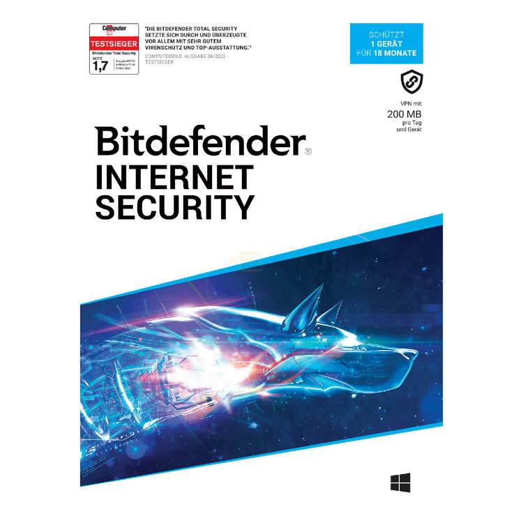Bitdefender Internet Security 2024 / 1 Gerät / 1,5 Jahre /  ESD /  KEY