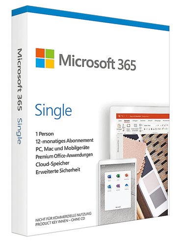 Microsoft 365 Single - 1 Benutzer / 5 Geräte- Download / ESD